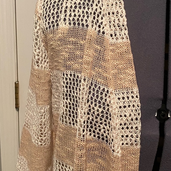 Retro Threads tan and cream cardigan M 136 - Picture 3 of 5